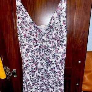 Pink and white floral dress